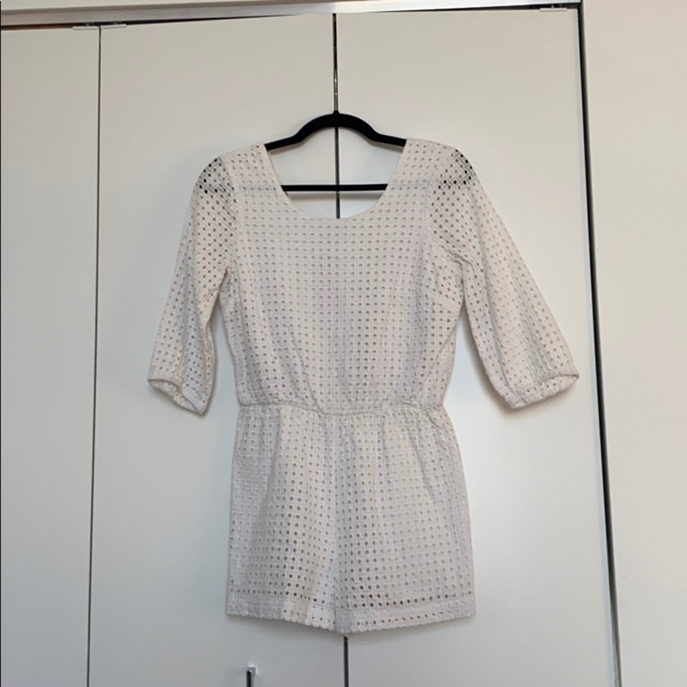 Eyelet Romper with Tie Back